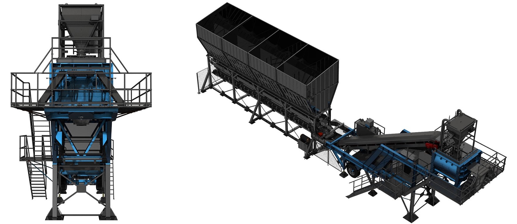 A studio render of the NISBAU EUROMIX 100 two-unit setup
