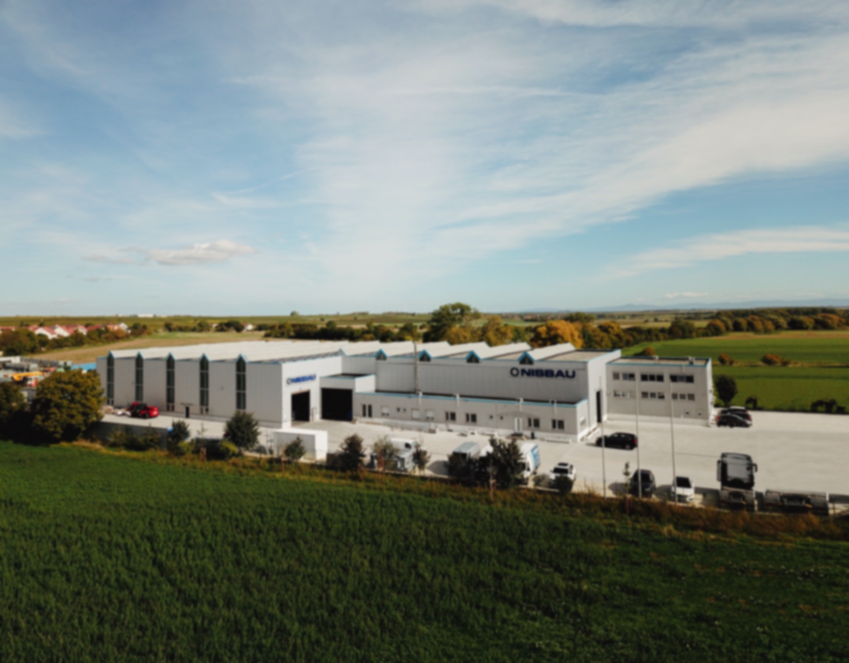 Aerial of the NISBAU works in Bockenheim an der Weinstrasse, Germany