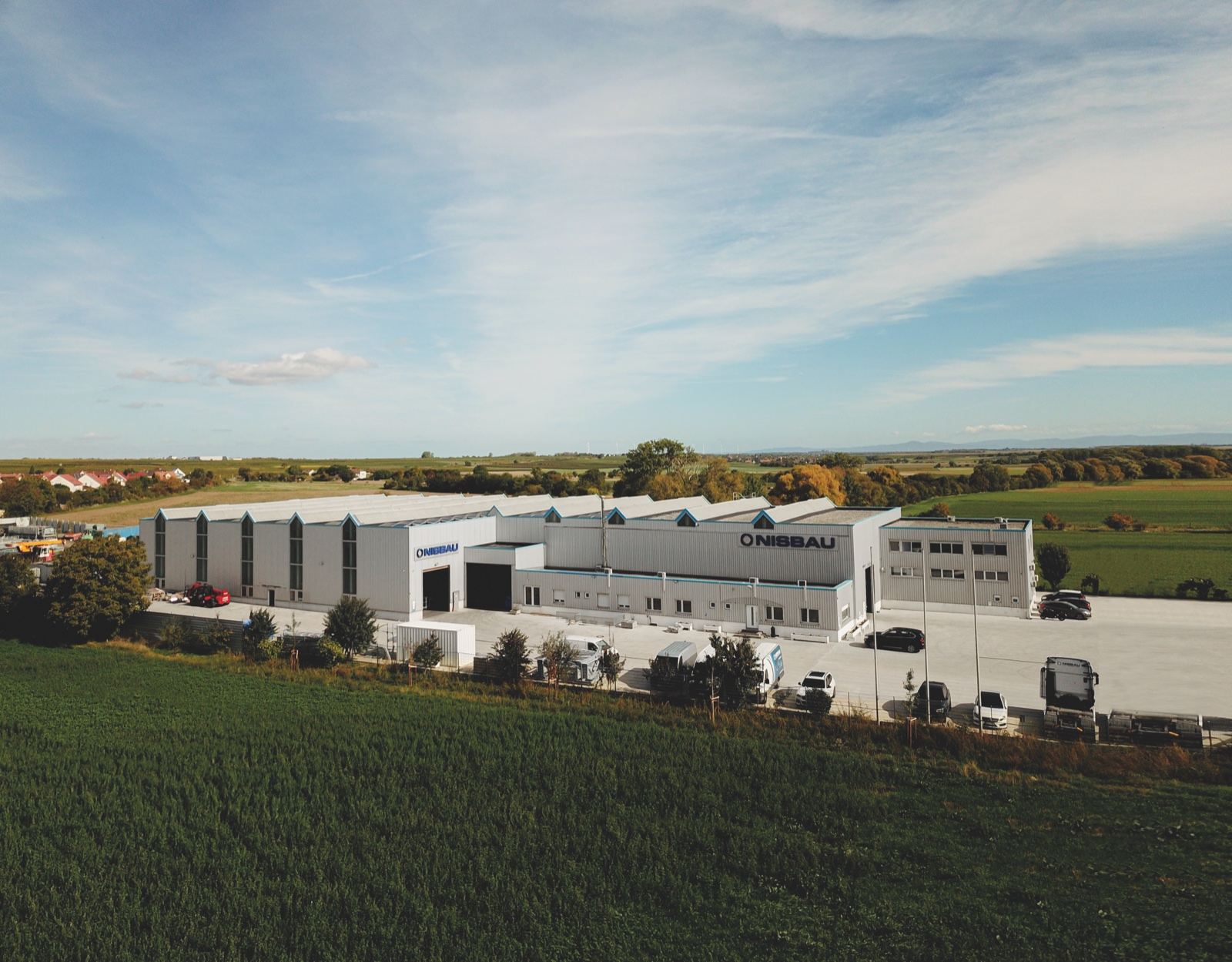 Aerial view of the NISBAU works in Bockenheim an der Weinstrasse